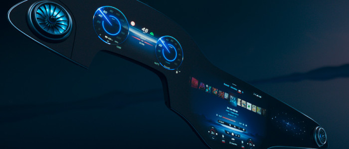 Мерседес-Бенц представляє приладову панель - гігантський сенсорний екран