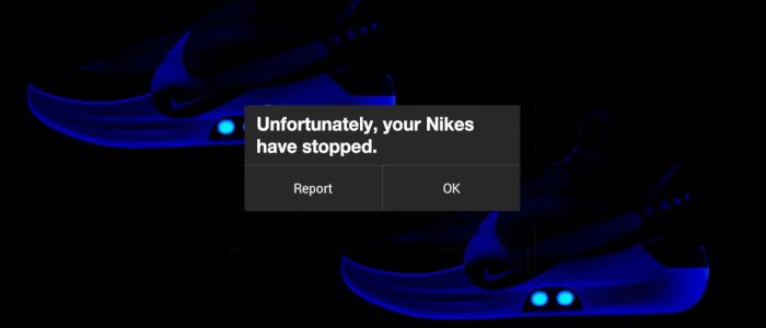 Програмна помилка негайно призводить до збою кросівок Найк